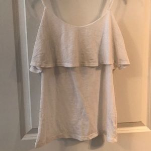 White ruffle tank